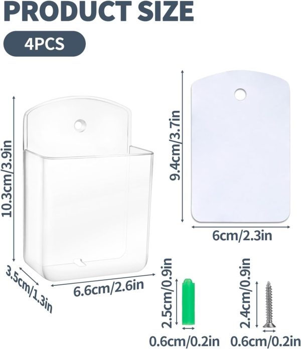 Aecsze Remote Control Holder Wall Mount Plastic Organizer-1