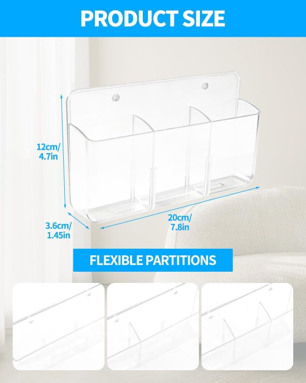 Aecsze Remote Holder Wall Mount Plastic Adjustable Storage-1