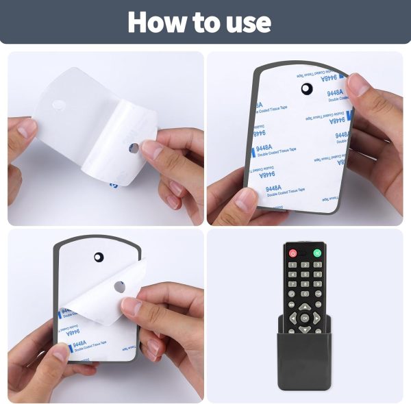 Aecsze Remote Control Holder Wall Mount Plastic Organizer-3