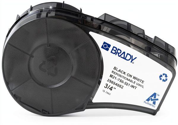 Brady Industrial Labeling Tape Vinyl Black on White M21-0