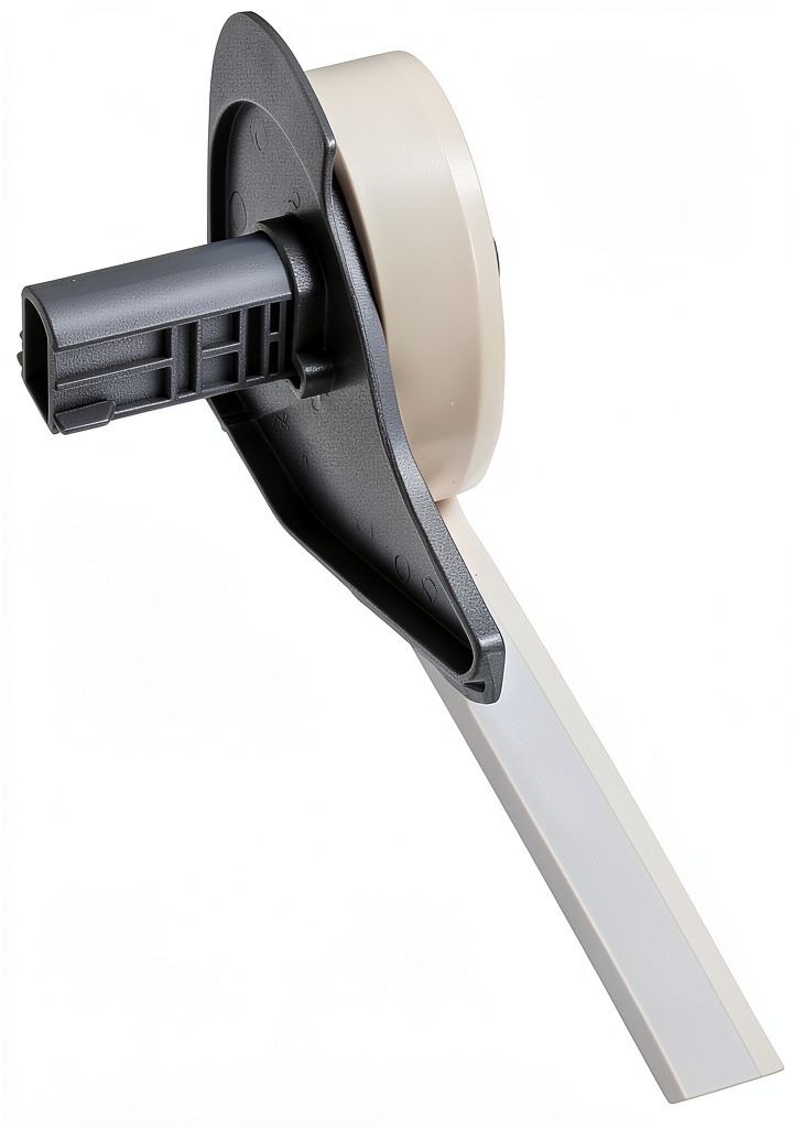 Brady industrial labeling tape applied to a textured surface in an outdoor setting