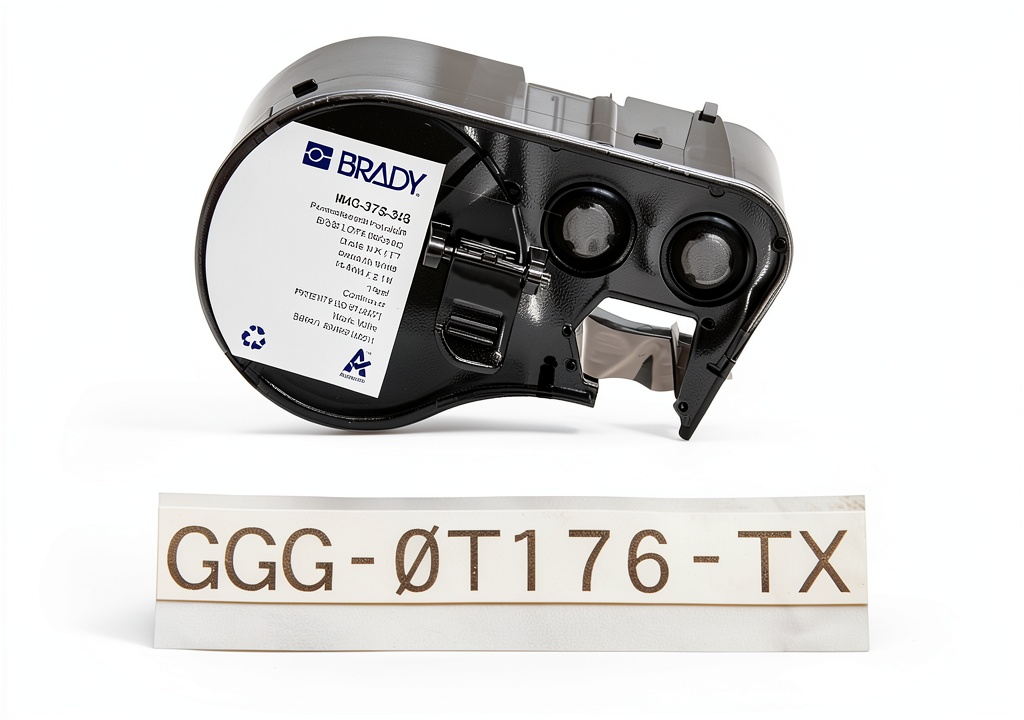 'Brady heat shrink tape applied to industrial cables'