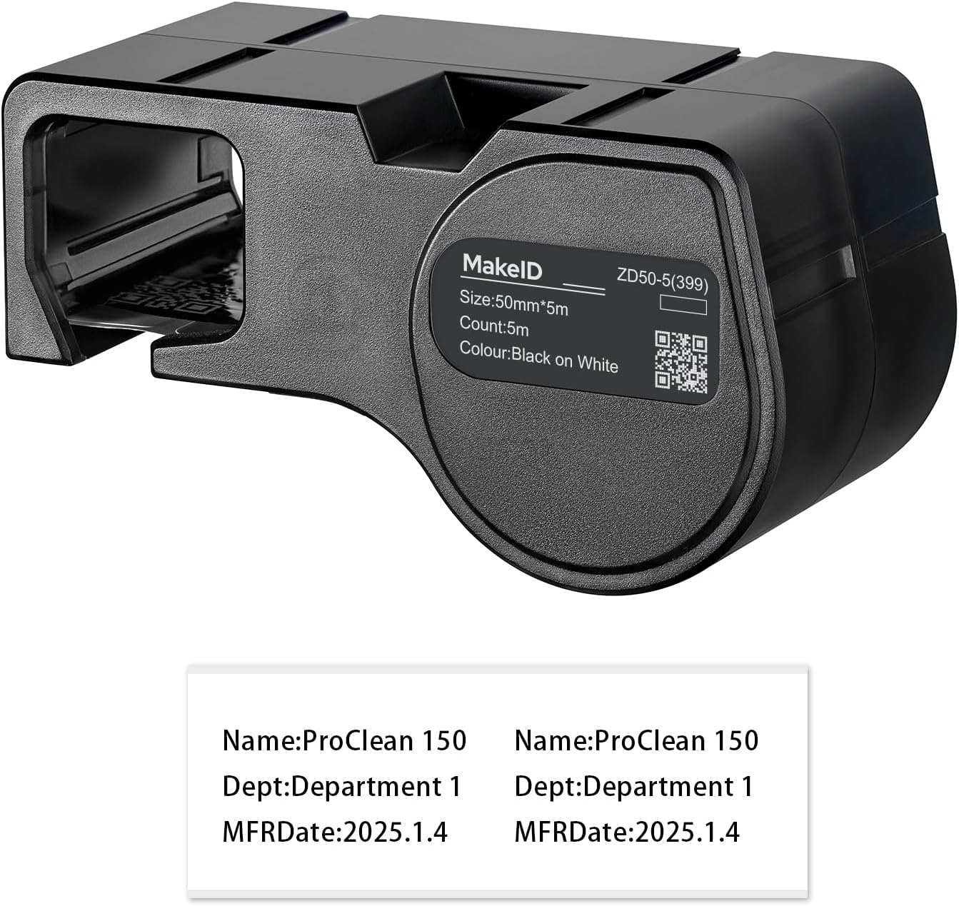 MakeID labeling tape applied to industrial equipment