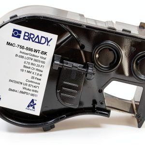 Brady Vinyl Label Tape Industrial Black on White 0.75in-0