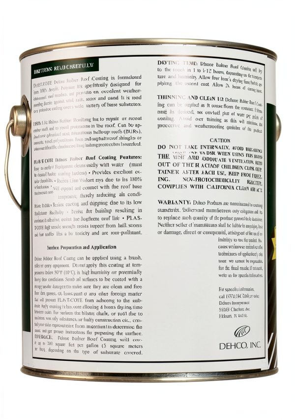 DEHCO RV Roof Coating Model 16-44128-4 High Adhesion UV Resistant-1