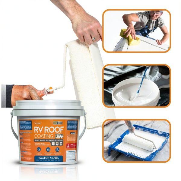 RV Roof Coating Tenee rv Roof Waterproof UV Resistant 95 oz Sealant-6