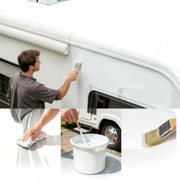 ROSEUP RV Roof Coating A-RVST 1 Gallon Waterproof Sealant Kit-3