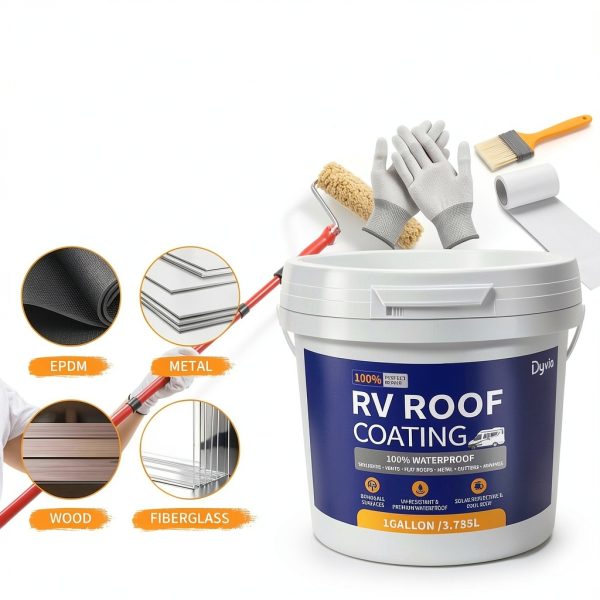 RV Roof Coating Dyvio 1 Gallon Elastomeric Waterproof Sealant Kit-4