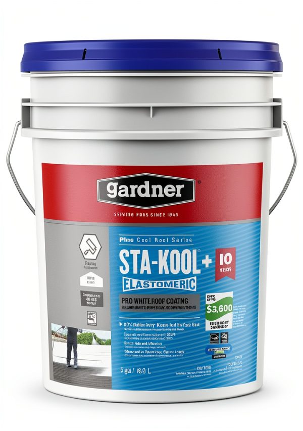Sta-kool Sk-7805 Elastomeri Roof Coating, White, Ul Classified, 5 Gallon-0