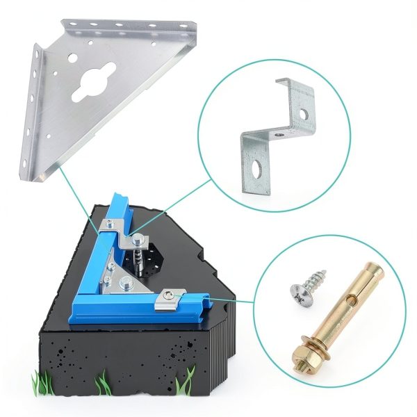 Shed Concrete Anchor Kit for Arrow Shed,Anchor Kit for Storage Garage Barn Foot Peak Roof,Metal Concrete Floor with 4 Steel Corner Gussets, Hold Down Clips, Bolt and Screws-2