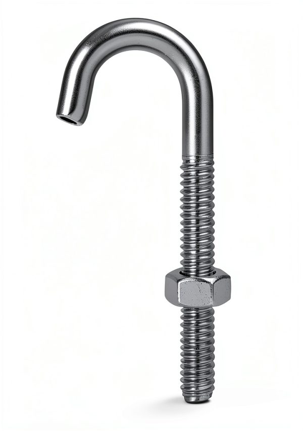 QWORK Steel J-Bolt with Nut, 5/16" x 3" Anchor Bolts, Pack of 10-3