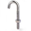 QWORK Steel J-Bolt with Nut, 5/16" x 3" Anchor Bolts, Pack of 10-5