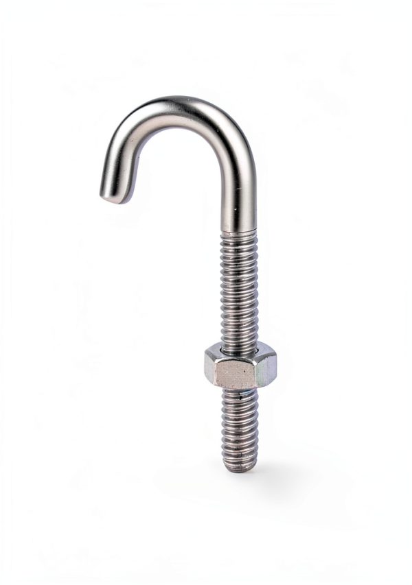 QWORK Steel J-Bolt with Nut, 5/16" x 3" Anchor Bolts, Pack of 10-5