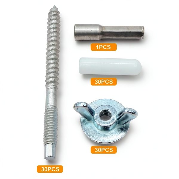 Xadnitu 30pk 1/4"-20 x 2-1/4" Hurricane Anchor Kit with Washers Tool-2