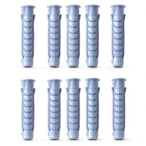 Concrete Wall Anchors for TV Mount Installation - Suitable for Concrete or Brick Walls - Durable Plastic Anchor Bolts 10x50mm Grey Drywall Anchors 8pcs-0