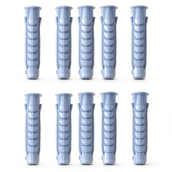 Concrete Wall Anchors for TV Mount Installation - Suitable for Concrete or Brick Walls - Durable Plastic Anchor Bolts 10x50mm Grey Drywall Anchors 8pcs-0