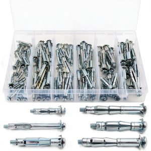 Molly Bolt Assortment Kit Swpeet 80pcs Zinc‑Plated Anchors for Drywall-0