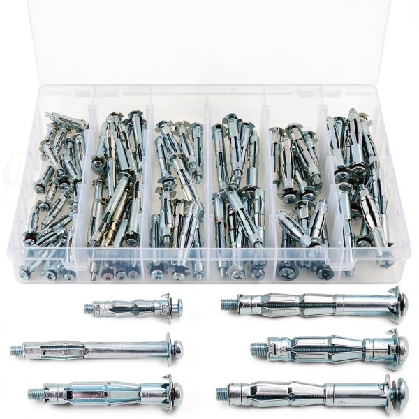 Molly Bolt Assortment Kit Swpeet 80pcs Zinc‑Plated Anchors for Drywall-0
