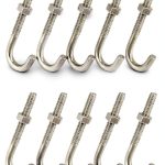 QWORK Steel J-Bolt with Nut, 5/16" x 3" Anchor Bolts, Pack of 10-0