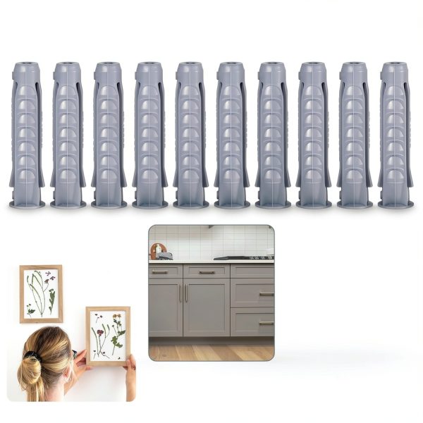 10 Pcs Concrete Wall Anchors for TV Wall Mount Installation Suitable for Concrete and Brick Walls Masonry Anchors Plastic Anchor Bolts for TV Mounting Screws, 10x50mm-6