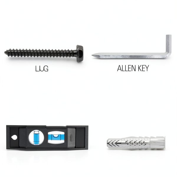 Mounting Dream Lag Bolt Kit for TV Wall Mount Comes with M8 Lag Bolt for Wood Stud, Fischer Anchors for Concrete Wall, Includes Allen Key and Bubble Level for Easy Installation MD5753-1