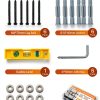 Lag Bolt Kit for TV Mounting Hardware - M8x70mm Lag Bolt and Washer for Wood Stud, Anchors for Concrete/Brick Wall, Includes Allen Key and Bubble Level for Easy Installation-2
