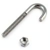 QWORK Steel J-Bolt with Nut, 5/16" x 3" Anchor Bolts, Pack of 10-1