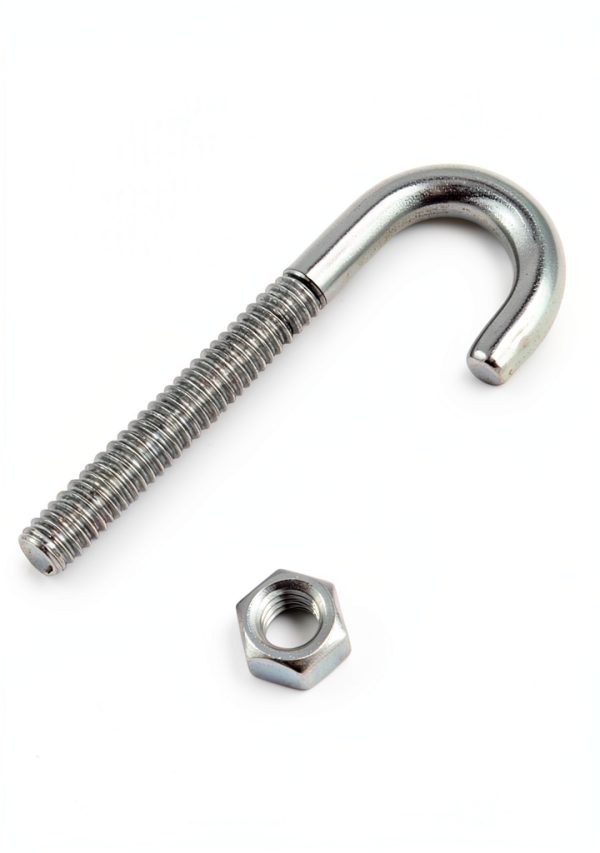 QWORK Steel J-Bolt with Nut, 5/16" x 3" Anchor Bolts, Pack of 10-1
