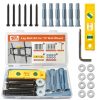 Lag Bolt Kit for TV Mounting Hardware - M8x70mm Lag Bolt and Washer for Wood Stud, Anchors for Concrete/Brick Wall, Includes Allen Key and Bubble Level for Easy Installation-0