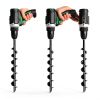 [UPGRADED] 14” Full Spiral Blade Mobile Home Anchor, 4 Pack Ground Anchor Screw in with L-shaped Brackets, U-bolts, Power Nut Driver, Earth Anchors High Wind Heavy Duty for Camping Tents, Swing Sets-3