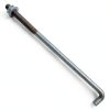Sandbaggy 5/8" x 14" Threaded Concrete Anchor L-Bolts (Nuts & Washers Included) - Hot Dipped Galvanized - Sill Plate, Base Plate, Masonry, Wood, Cement Anchors, J Bolt (5, 5/8” x 14”)-0