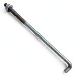 Sandbaggy 5/8" x 14" Threaded Concrete Anchor L-Bolts (Nuts & Washers Included) - Hot Dipped Galvanized - Sill Plate, Base Plate, Masonry, Wood, Cement Anchors, J Bolt (5, 5/8” x 14”)-0