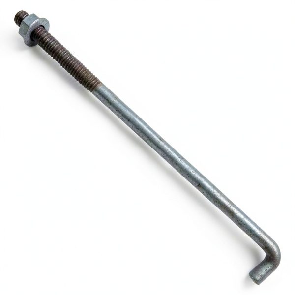 Sandbaggy 5/8" x 14" Threaded Concrete Anchor L-Bolts (Nuts & Washers Included) - Hot Dipped Galvanized - Sill Plate, Base Plate, Masonry, Wood, Cement Anchors, J Bolt (5, 5/8” x 14”)-0