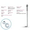 Sandbaggy 5/8" x 14" Threaded Concrete Anchor L-Bolts (Nuts & Washers Included) - Hot Dipped Galvanized - Sill Plate, Base Plate, Masonry, Wood, Cement Anchors, J Bolt (5, 5/8” x 14”)-1